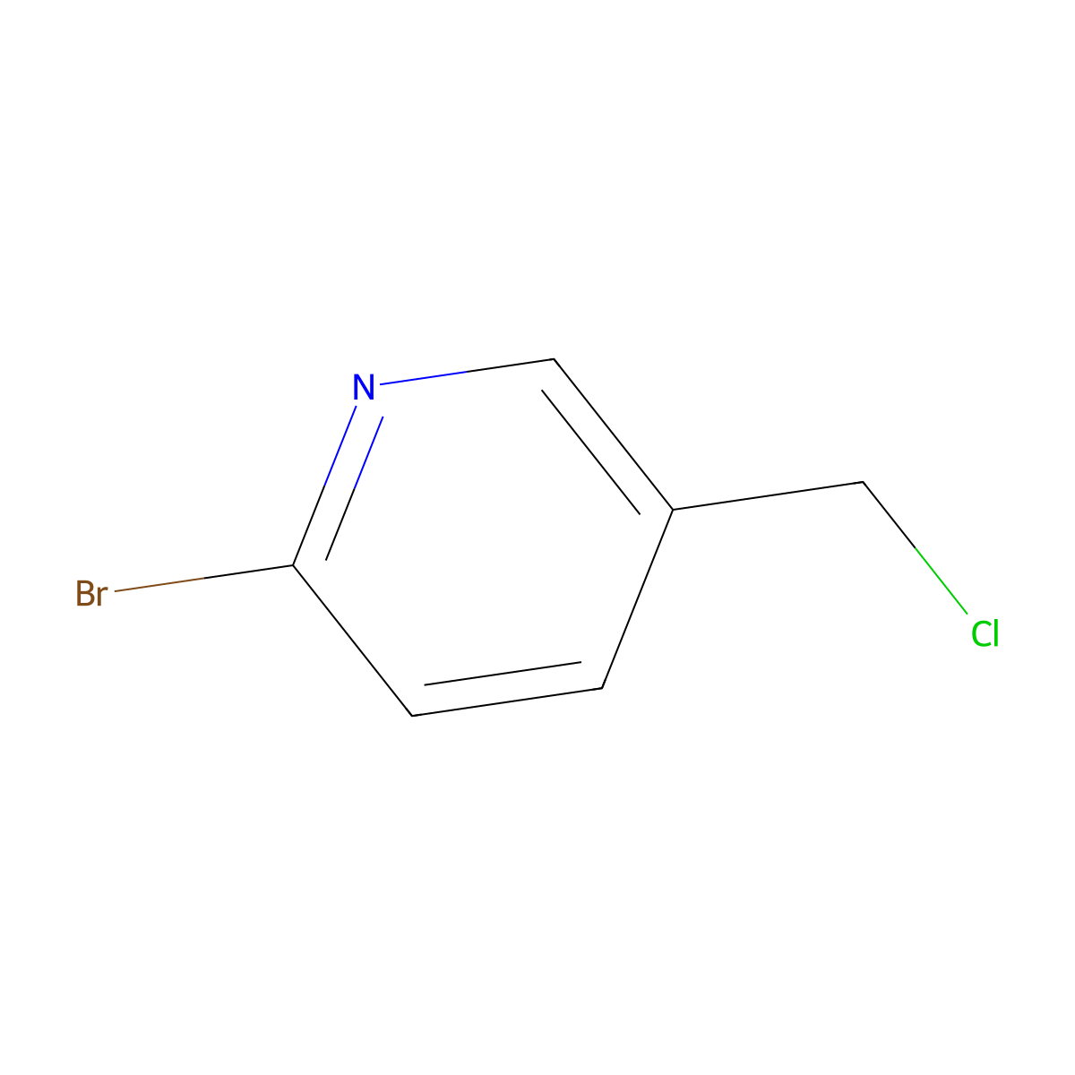 2-Bromo-5-(chloromethyl)pyridine molecular structure, CAS 168173-56-6