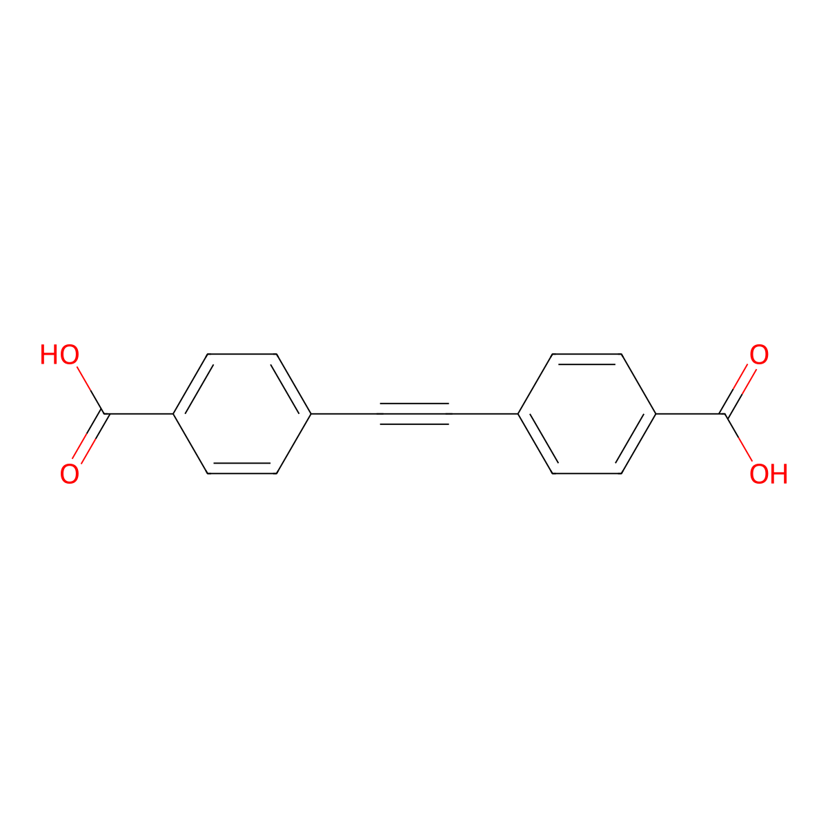 4,4'-(Ethyne-1,2-diyl)dibenzoic acid molecular structure, CAS 16819-43-5