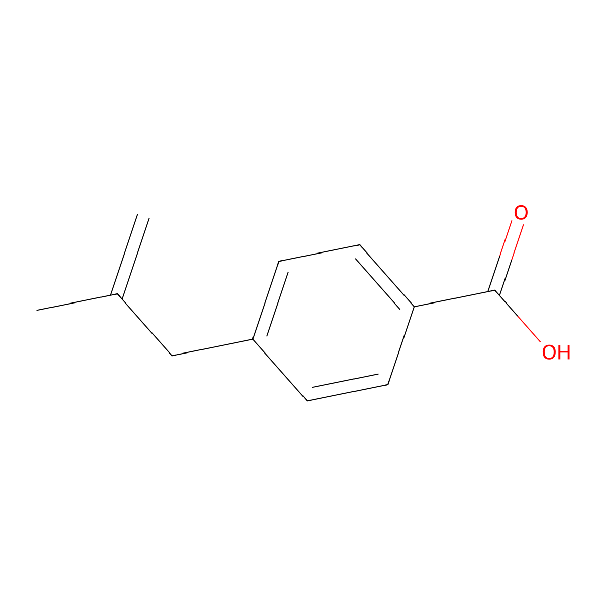 4-(2-Methyl-2-propenyl)benzoic acid molecular structure, CAS 168194-08-9