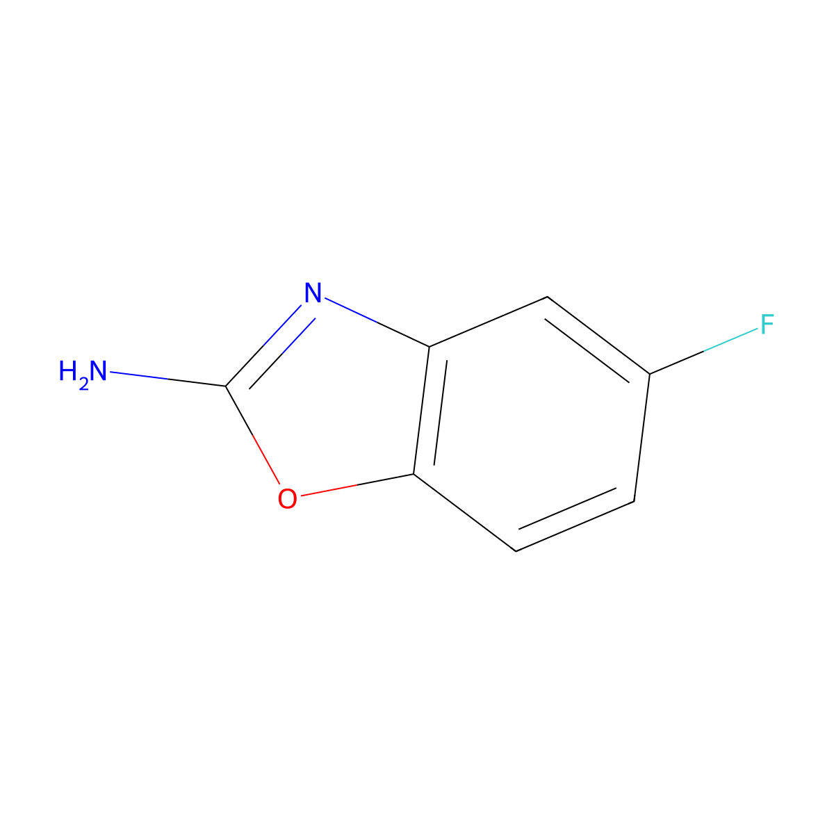 Benzoxazole, 2-amino-5-fluoro- molecular structure, CAS 1682-39-9