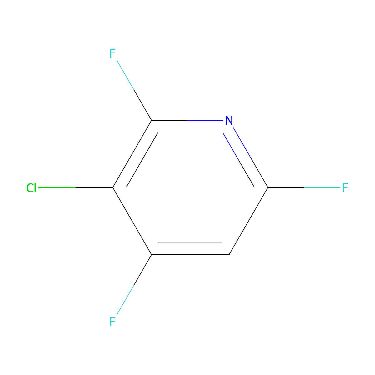 3-Chloro-2,4,6-trifluoropyridine molecular structure, CAS 1682-79-7