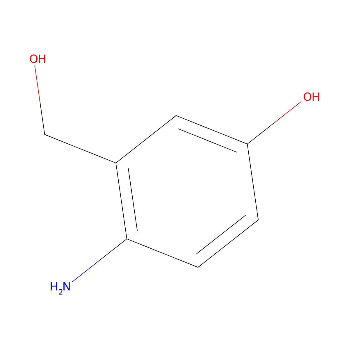 4-Amino-3-(hydroxymethyl)phenol molecular structure, CAS 168202-61-7