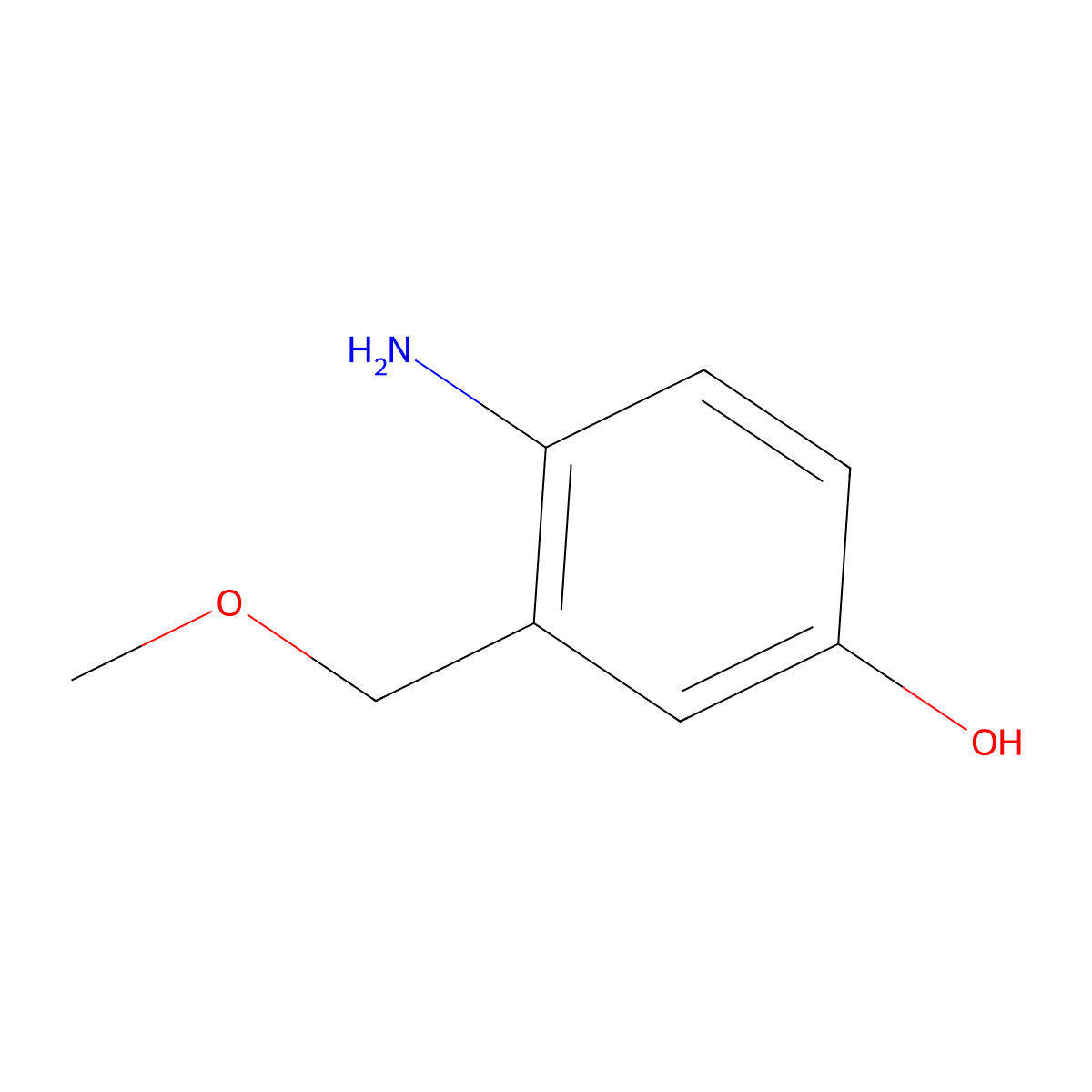 4-Amino-3-(methoxymethyl)phenol molecular structure, CAS 168202-62-8