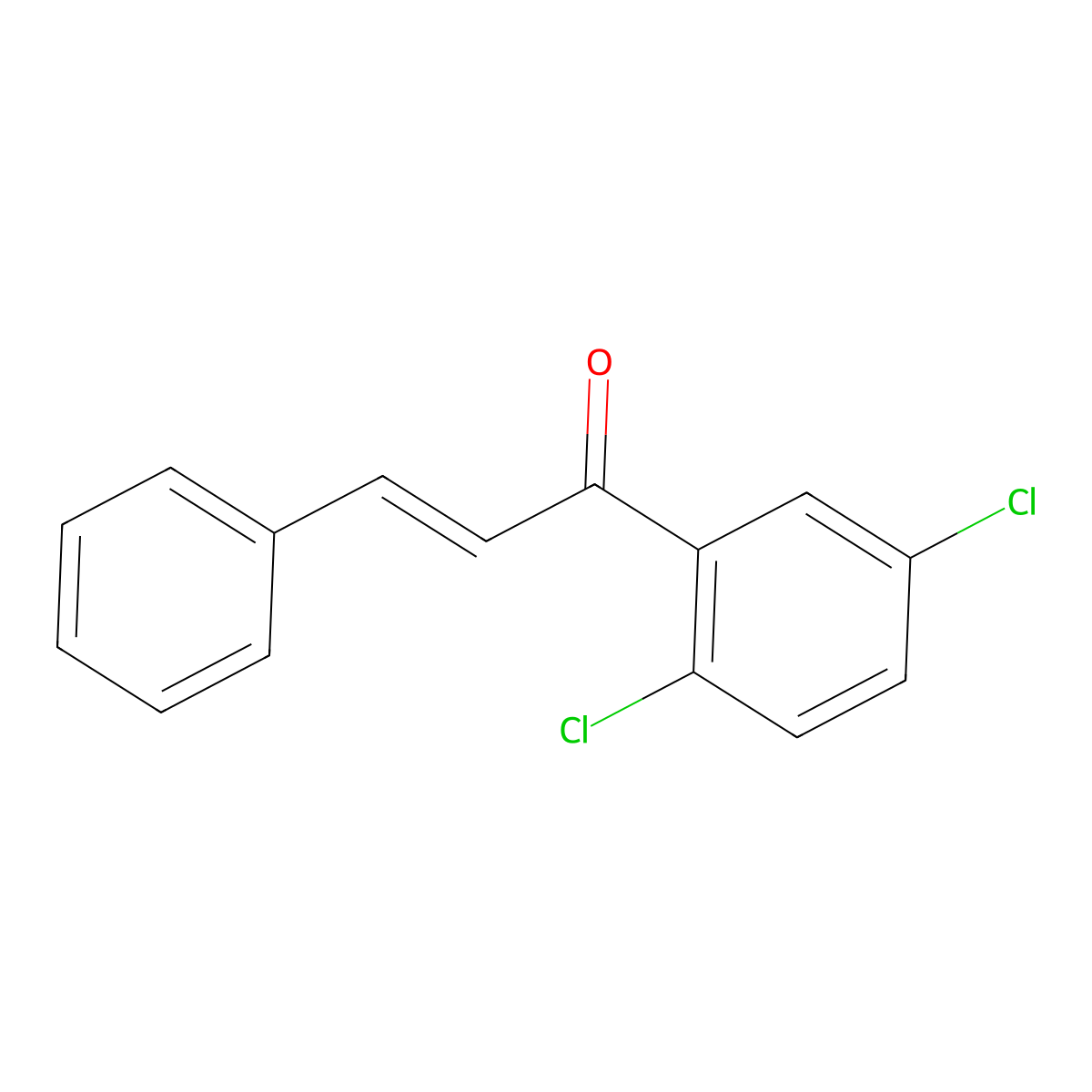 (2E)-1-(2,5-Dichlorophenyl)-3-phenylprop-2-en-1-one molecular structure, CAS 168208-79-5