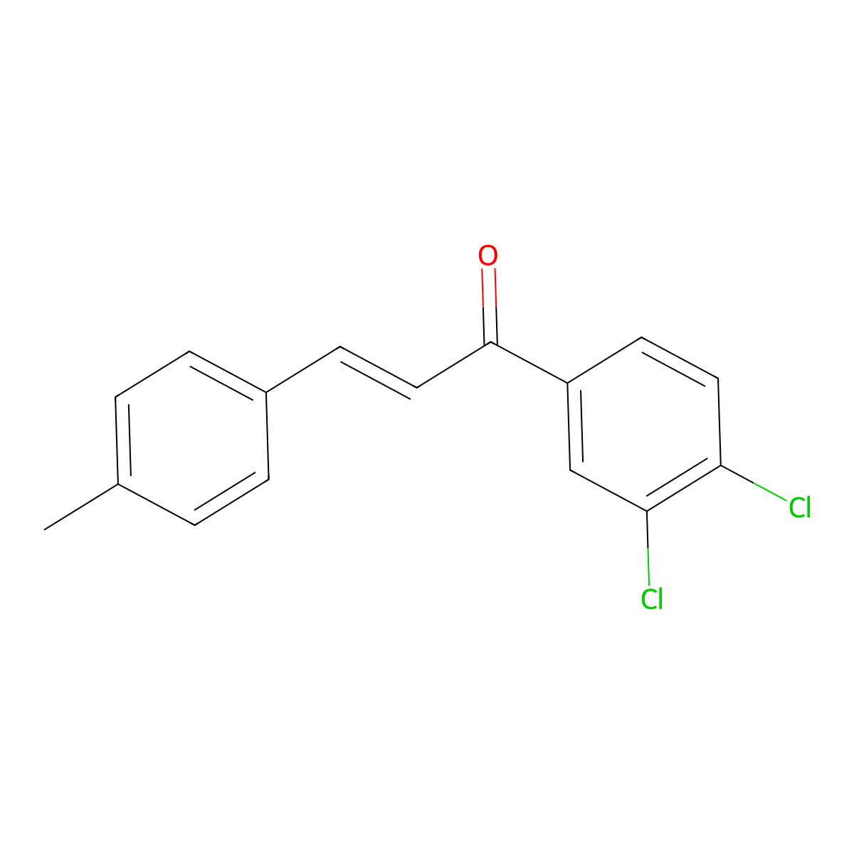 (2E)-1-(3,4-Dichlorophenyl)-3-(4-methylphenyl)prop-2-en-1-one molecular structure, CAS 168208-80-8