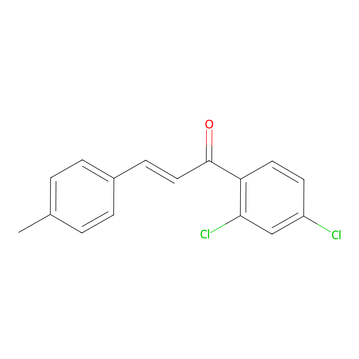(2E)-1-(2,4-Dichlorophenyl)-3-(4-methylphenyl)prop-2-en-1-one molecular structure, CAS 168208-81-9
