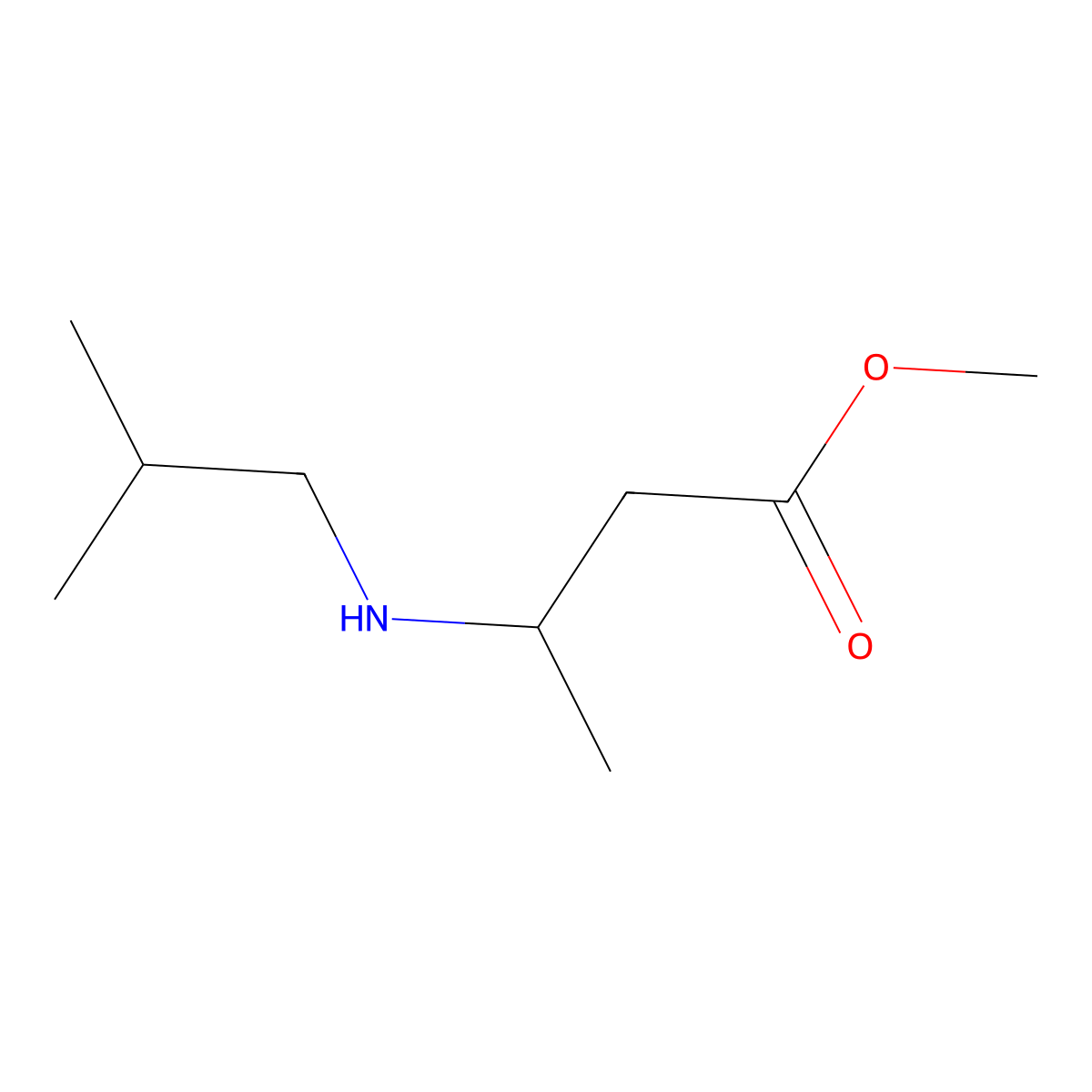Methyl 3-[(2-methylpropyl)amino]butanoate molecular structure, CAS 168209-19-6