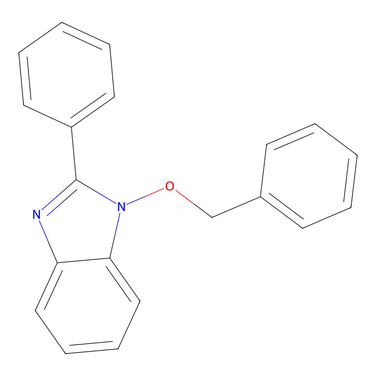 1-(benzyloxy)-2-phenyl-1H-1,3-benzodiazole molecular structure, CAS 168209-86-7