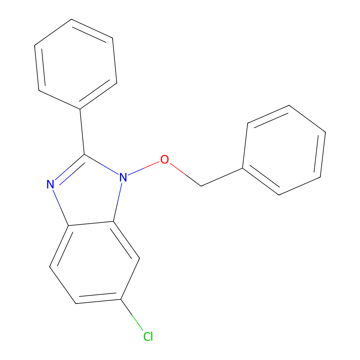 1-(benzyloxy)-6-chloro-2-phenyl-1H-1,3-benzimidazole molecular structure, CAS 168209-91-4