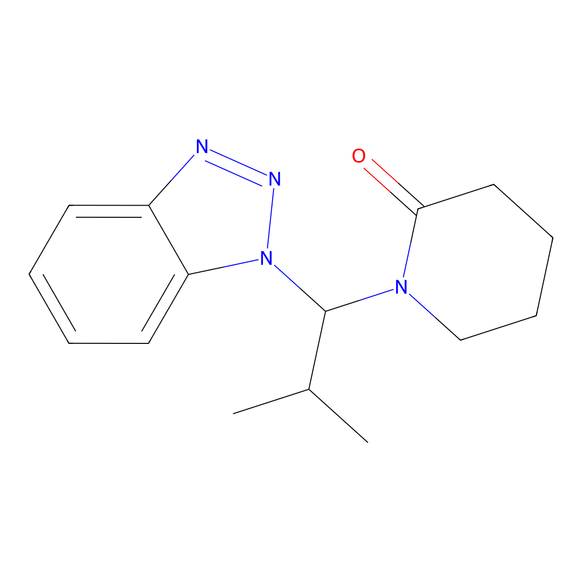 1-[1-(1H-1,2,3-Benzotriazol-1-yl)-2-methylpropyl]piperidin-2-one molecular structure, CAS 168209-96-9