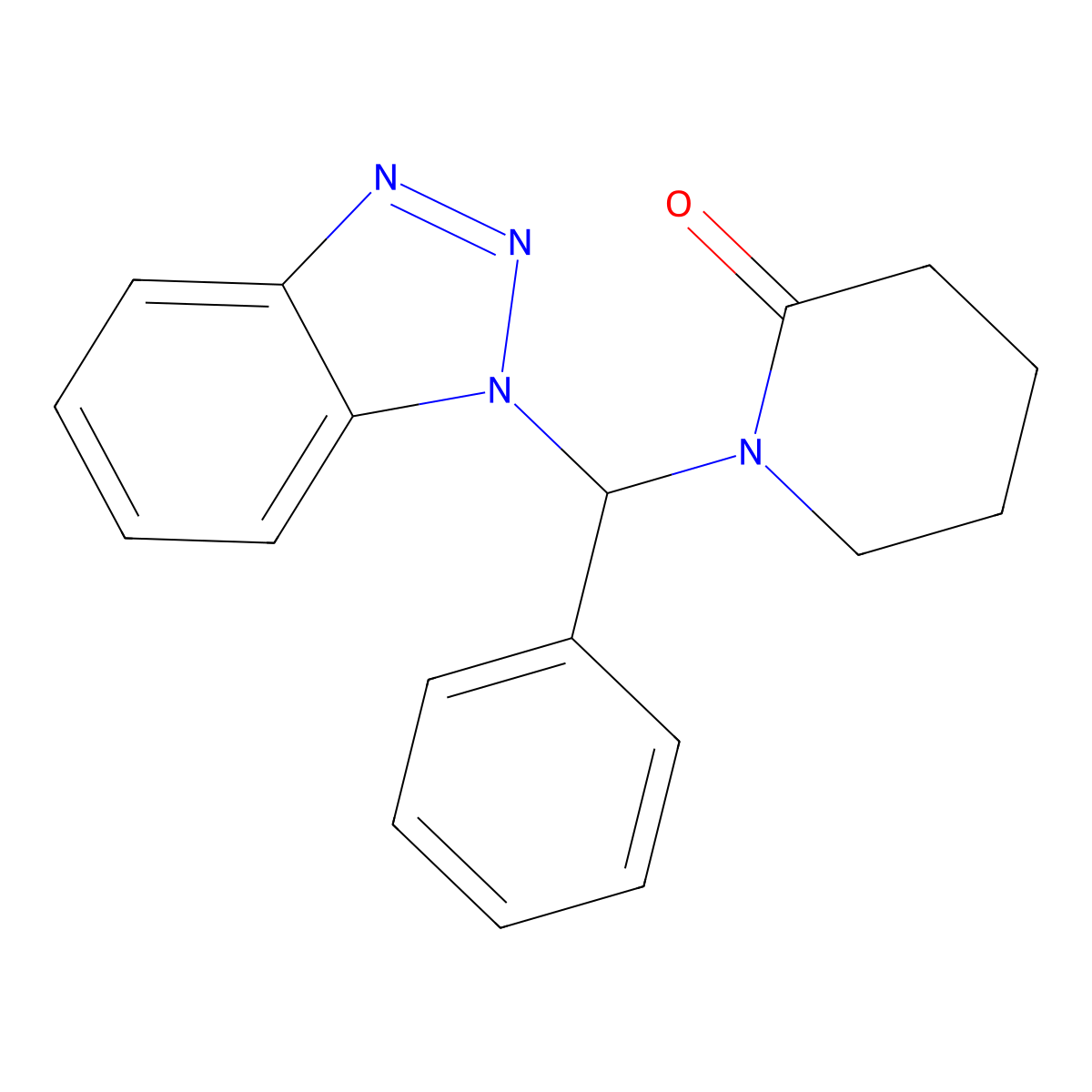 1-[1H-1,2,3-Benzotriazol-1-yl(phenyl)methyl]piperidin-2-one molecular structure, CAS 168209-97-0