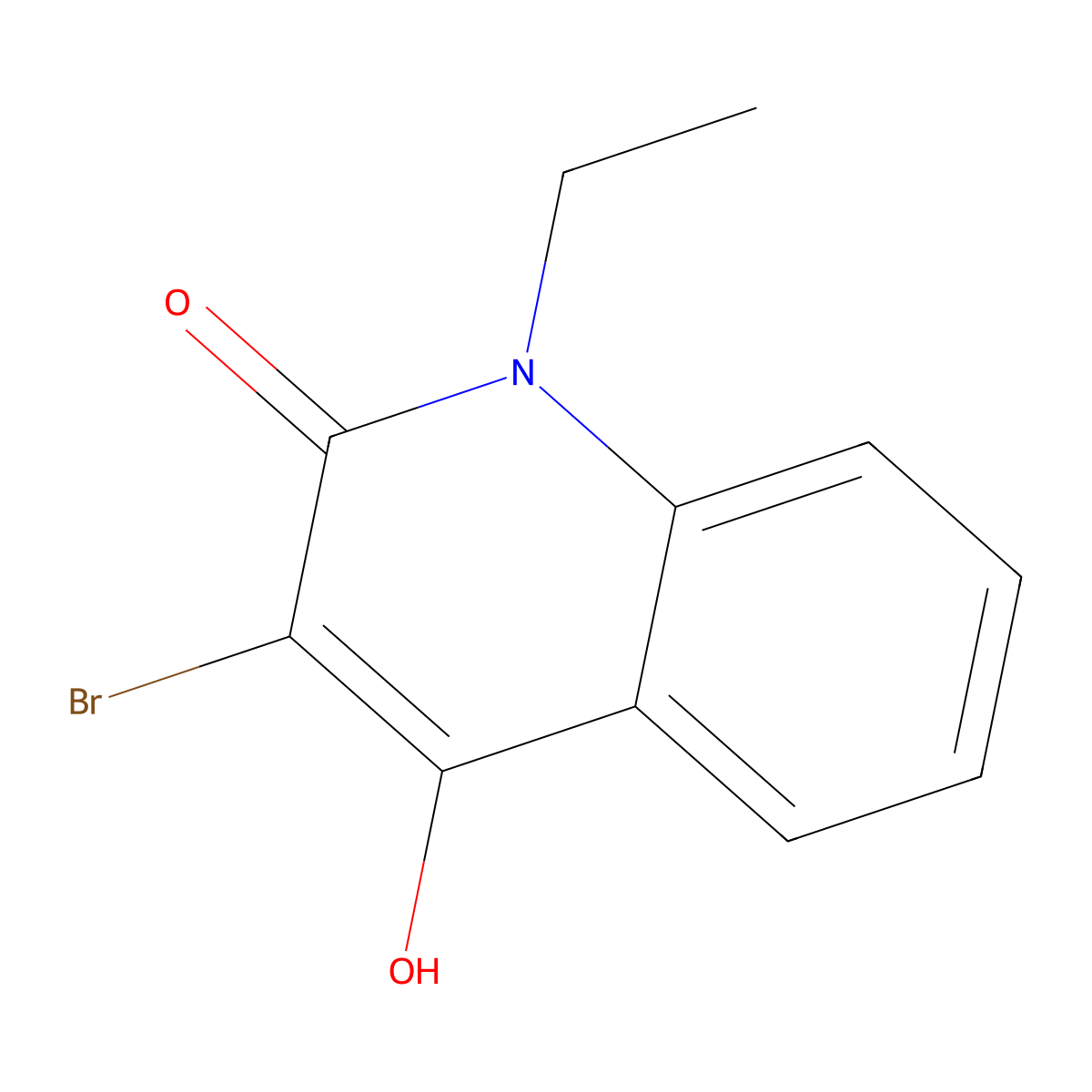 3-Bromo-1-ethyl-4-hydroxyquinolin-2-one molecular structure, CAS 168214-63-9
