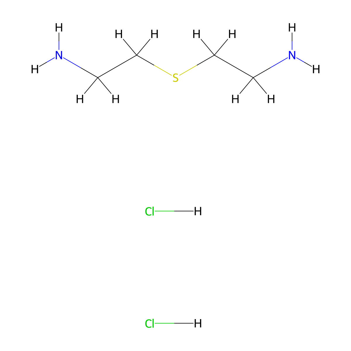 2-((2-Aminoethyl)sulfanyl)ethan-1-amine dihydrochloride molecular structure, CAS 16822-45-0