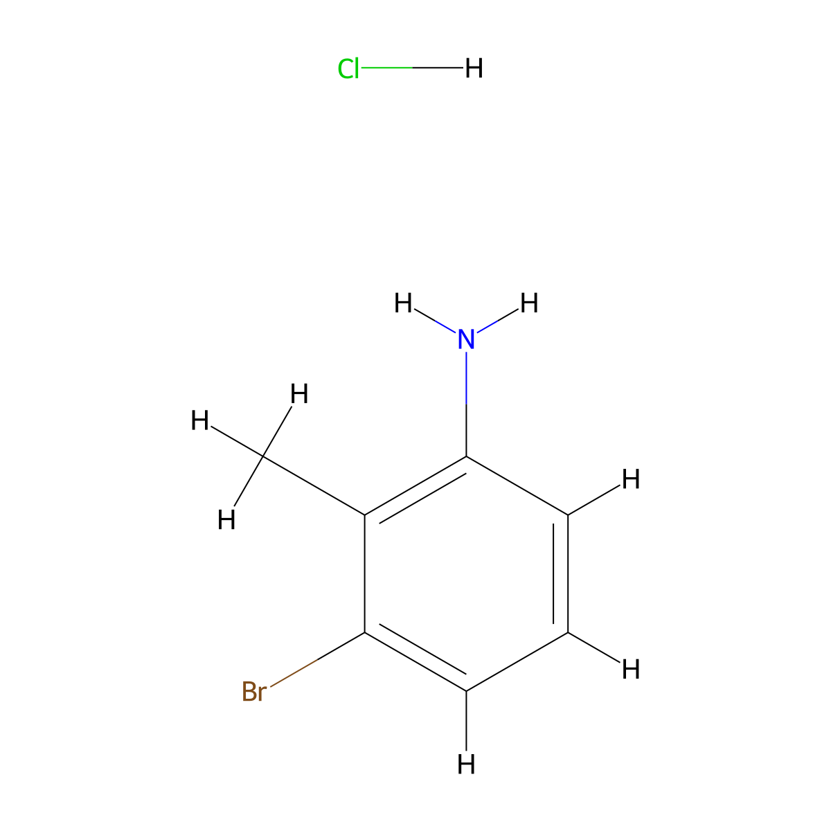 3-Bromo-2-methylaniline hydrochloride molecular structure, CAS 16822-92-7
