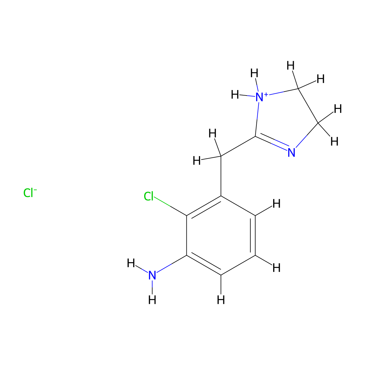 2-(2-Chloro-m-toluidino)-2-imidazoline HCl molecular structure, CAS 16822-98-3