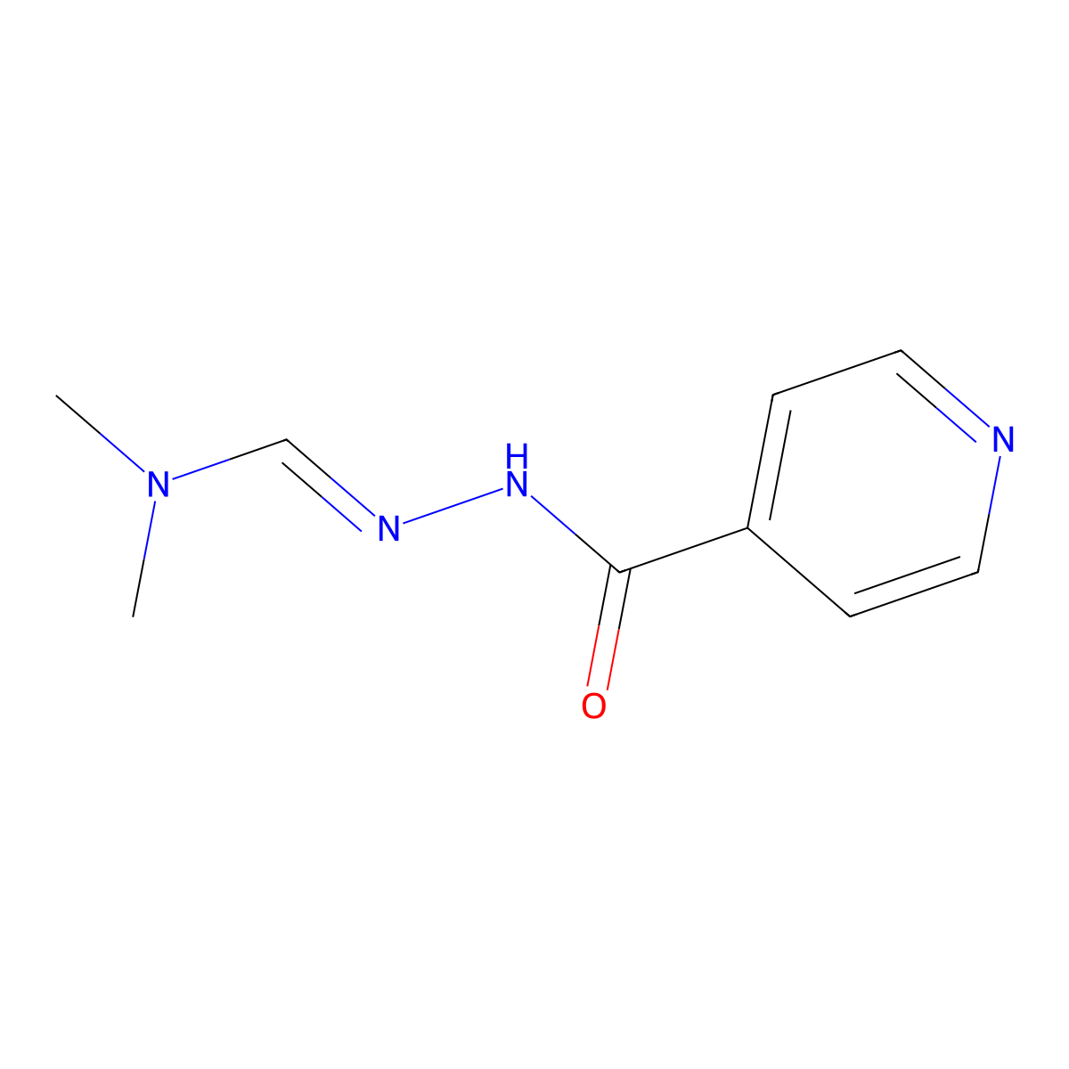 N-[(E)-dimethylaminomethylideneamino]pyridine-4-carboxamide molecular structure, CAS 16825-24-4