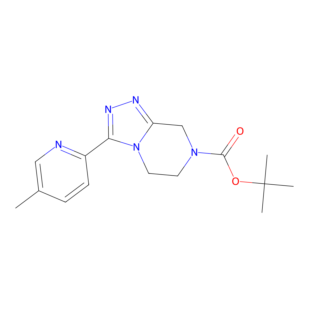 tert-butyl 3-(5-methyl-2-pyridinyl)-6,8-dihydro-5H-[1,2,4]triazolo[4,3-a]pyrazine-7-carboxylate molecular structure, CAS 1682610-25-8