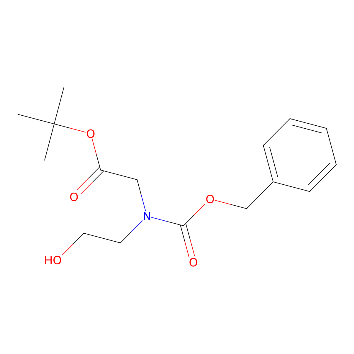 Tert-butyl 2-{[(benzyloxy)carbonyl](2-hydroxyethyl)amino}acetate molecular structure, CAS 168263-78-3