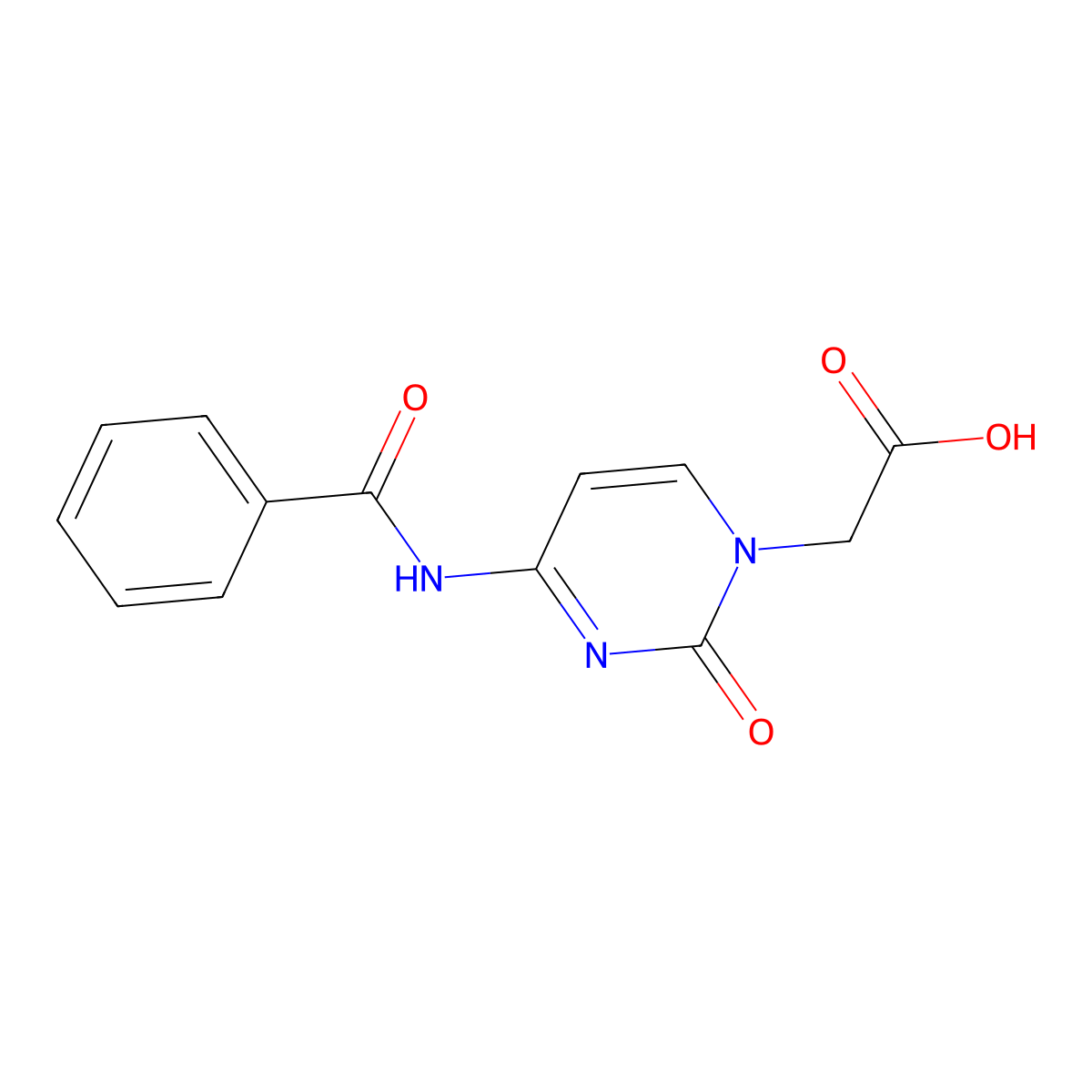2-(4-Benzamido-2-oxopyrimidin-1(2H)-yl)acetic acid molecular structure, CAS 168263-86-3