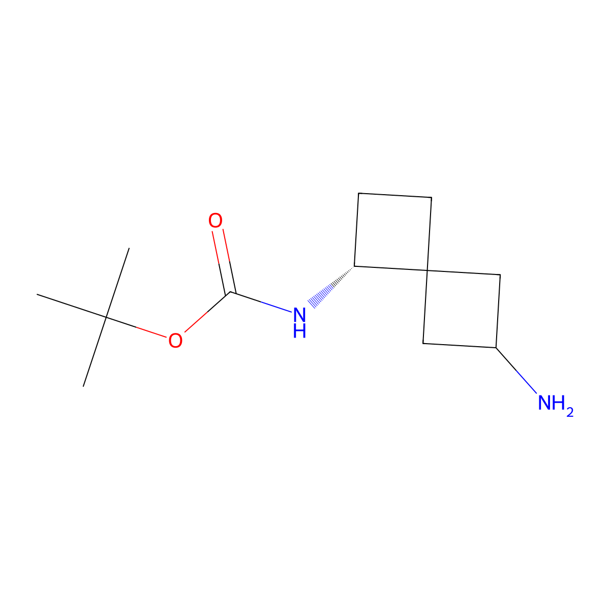 tert-butyl N-[(1R,4r,6S)-2-aminospiro[3.3]heptan-7-yl]carbamate molecular structure, CAS 1682647-15-9