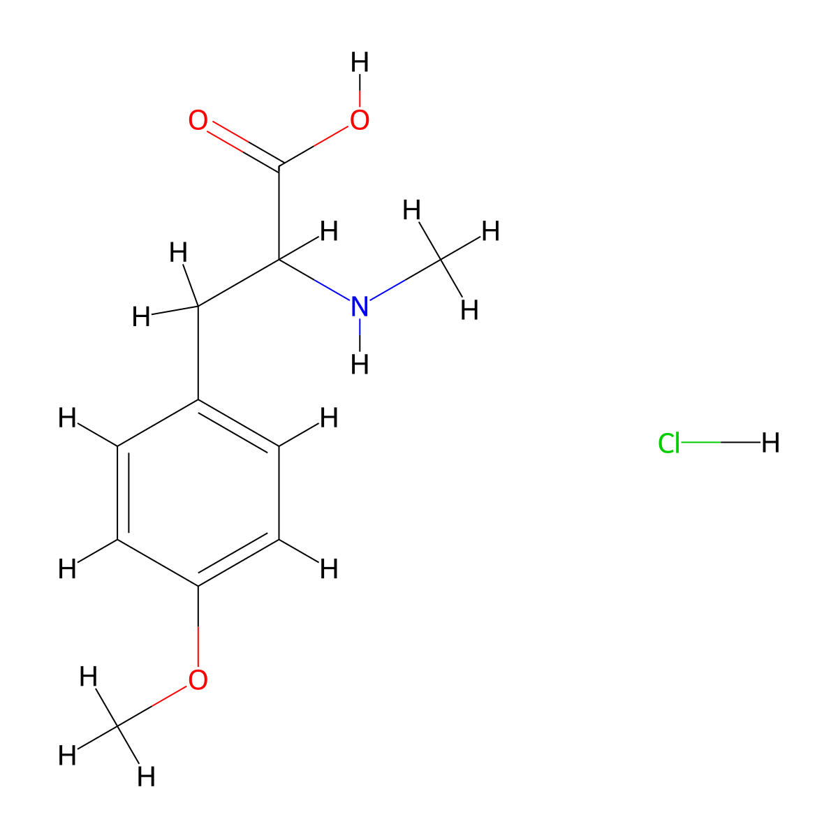 N-Me-D-Tyr(Me)-OH.HCl molecular structure, CAS 168265-06-3