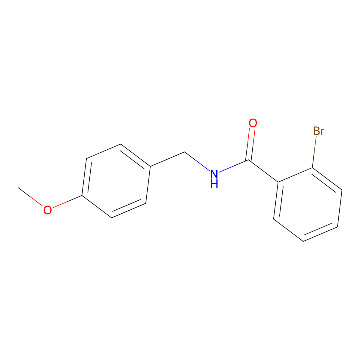 2-bromo-N-[(4-methoxyphenyl)methyl]benzamide molecular structure, CAS 168265-58-5