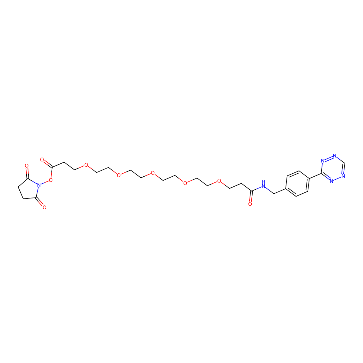 Tetrazine-PEG5-NHS ester molecular structure, CAS 1682653-80-0