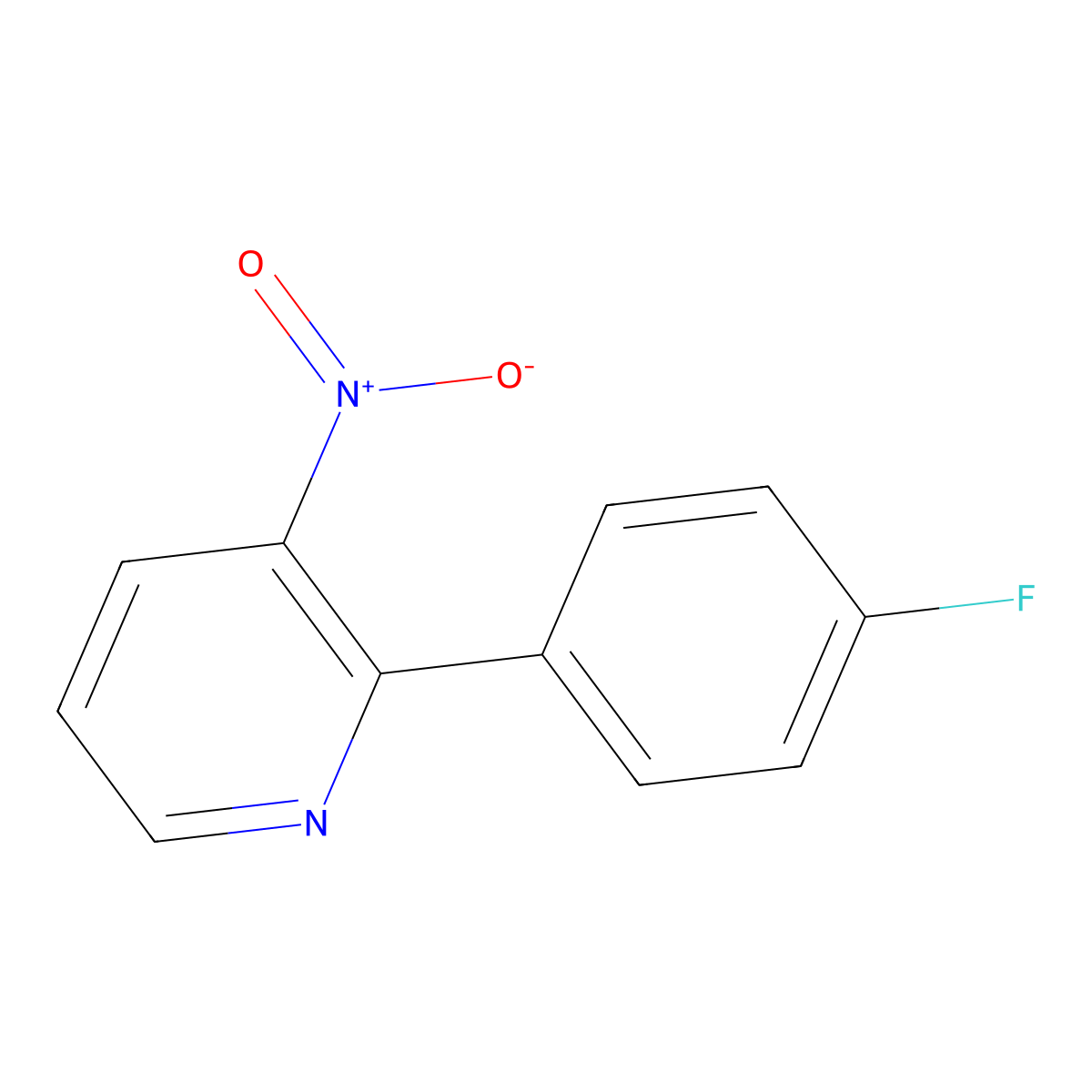 2-(4-Fluorophenyl)-3-nitropyridine molecular structure, CAS 168267-36-5