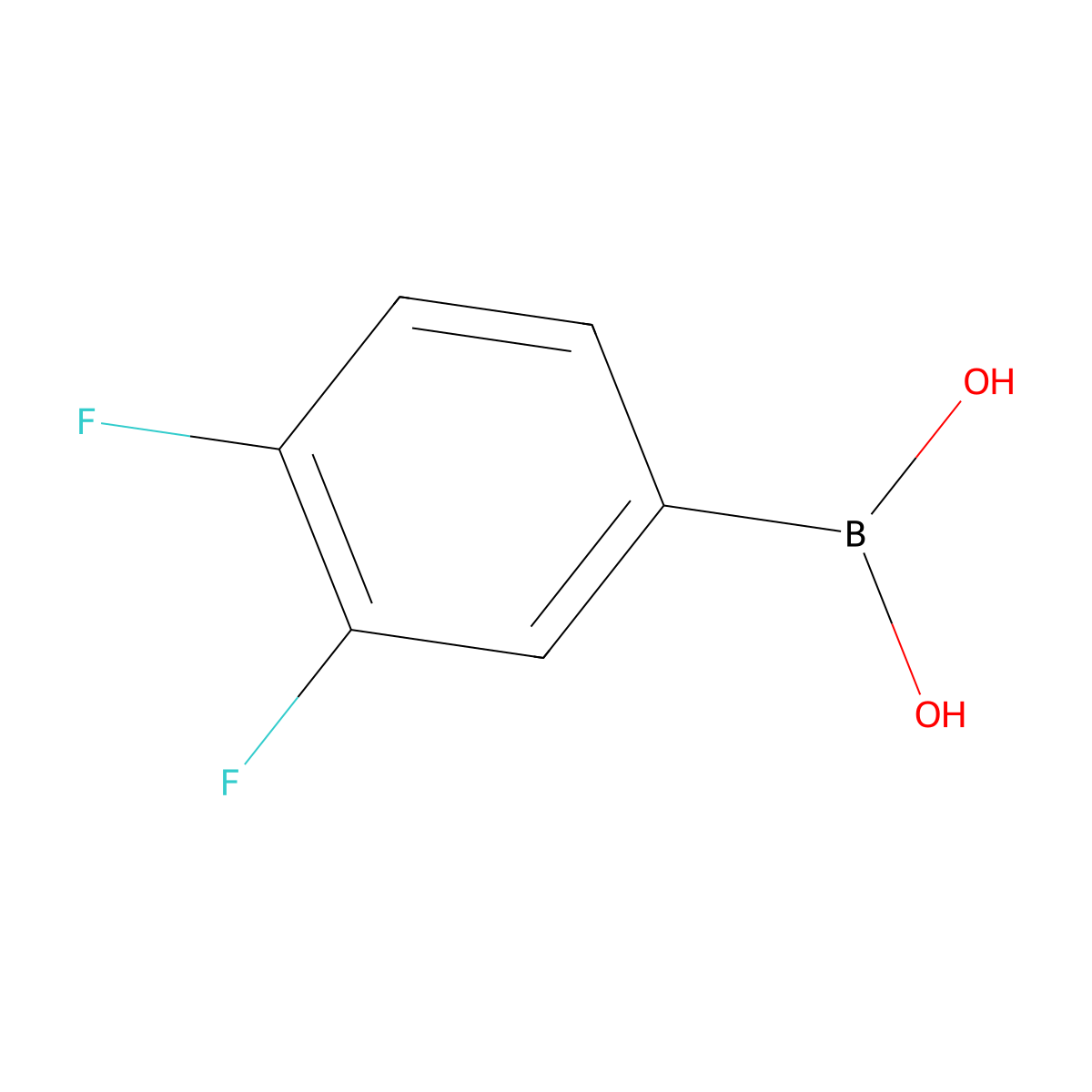 3,4-Difluorobenzeneboronic acid molecular structure, CAS 168267-41-2