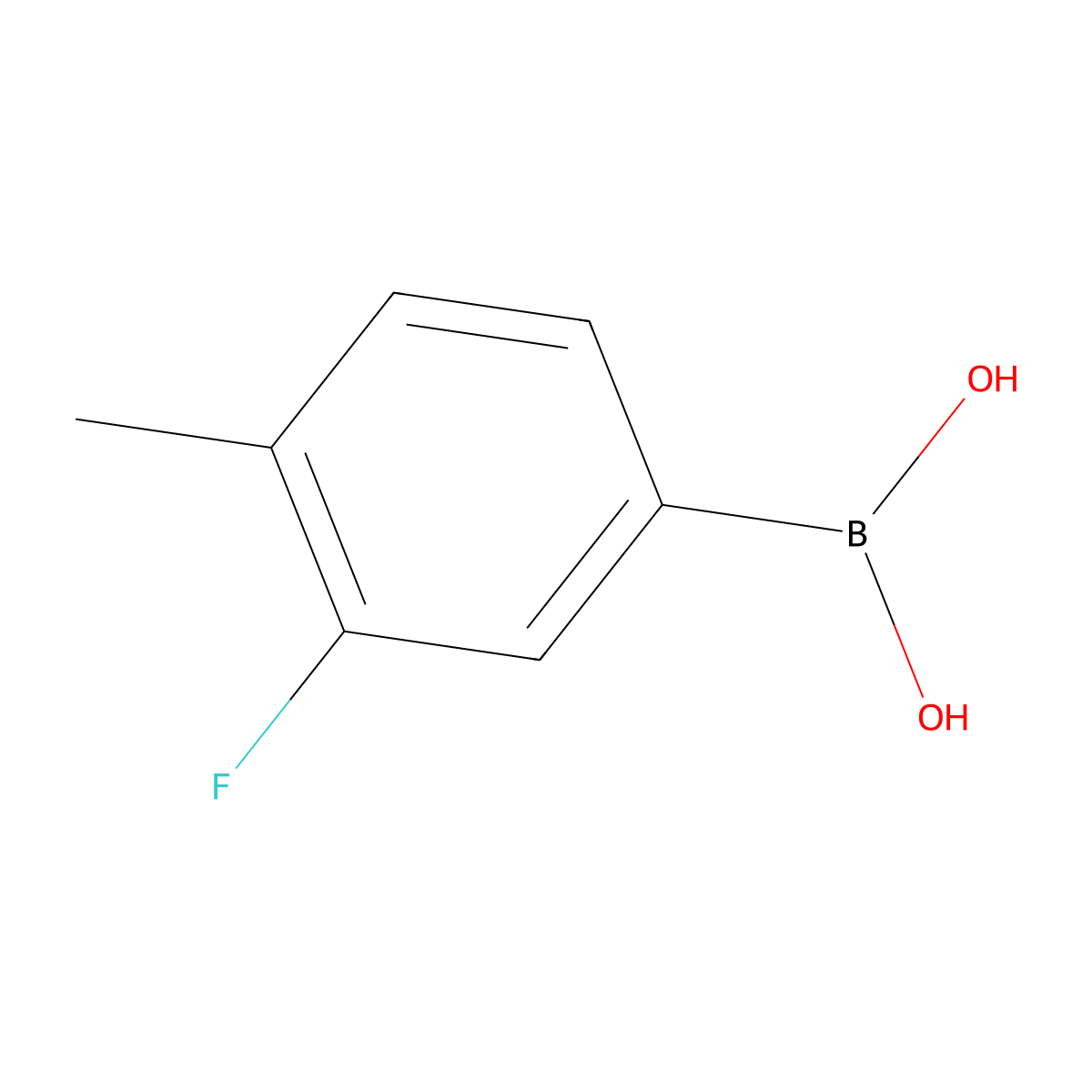 3-Fluoro-4-methylbenzeneboronic acid molecular structure, CAS 168267-99-0
