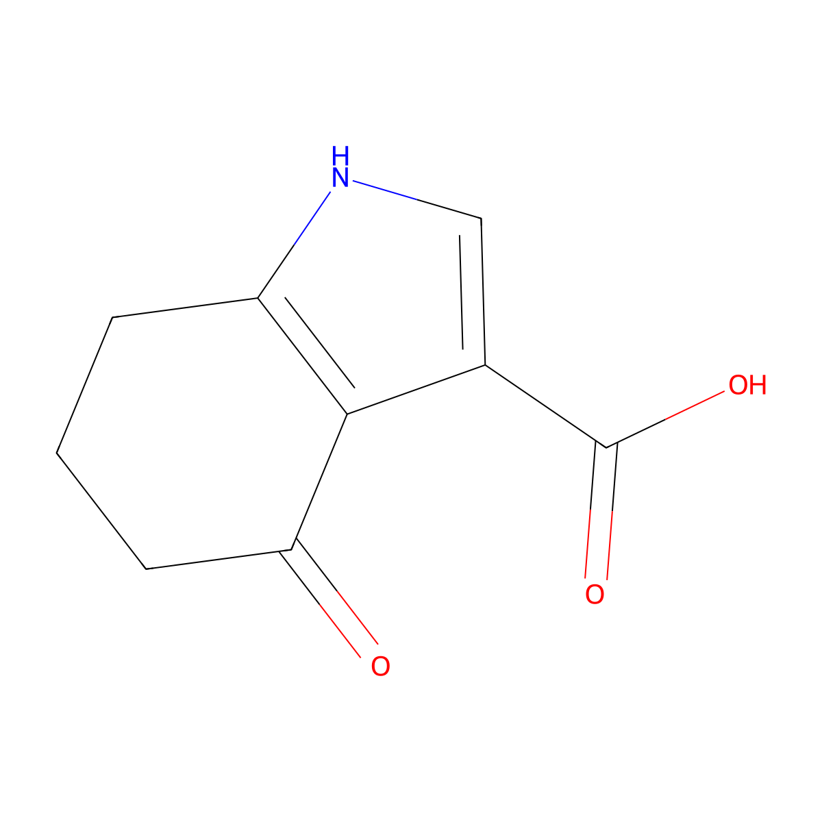 4-Oxo-4,5,6,7-tetrahydro-1H-indole-3-carboxylic acid molecular structure, CAS 168271-91-8