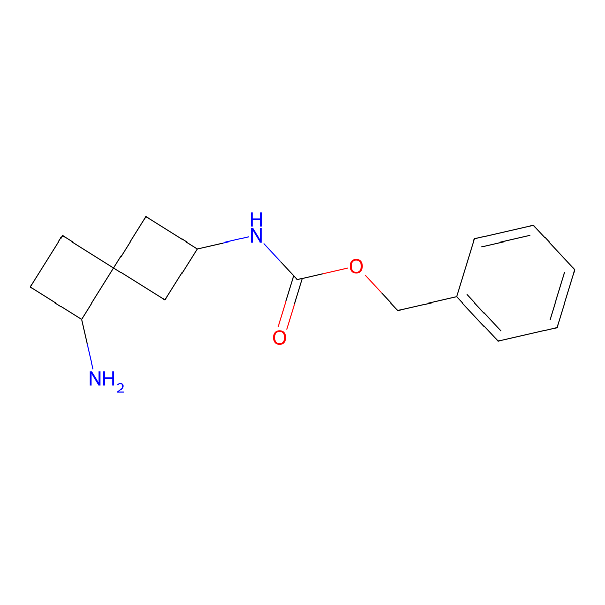 Benzyl ((2S,4s,5S)-5-aminospiro[3.3]heptan-2-yl)carbamate molecular structure, CAS 1682749-20-7