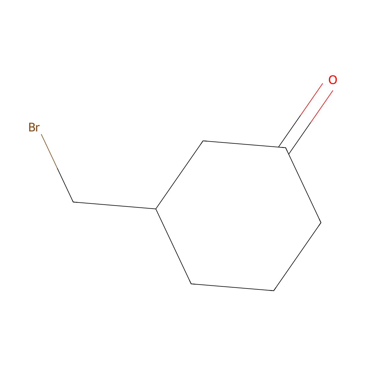 3-(Bromomethyl)cyclohexan-1-one molecular structure, CAS 168278-83-9