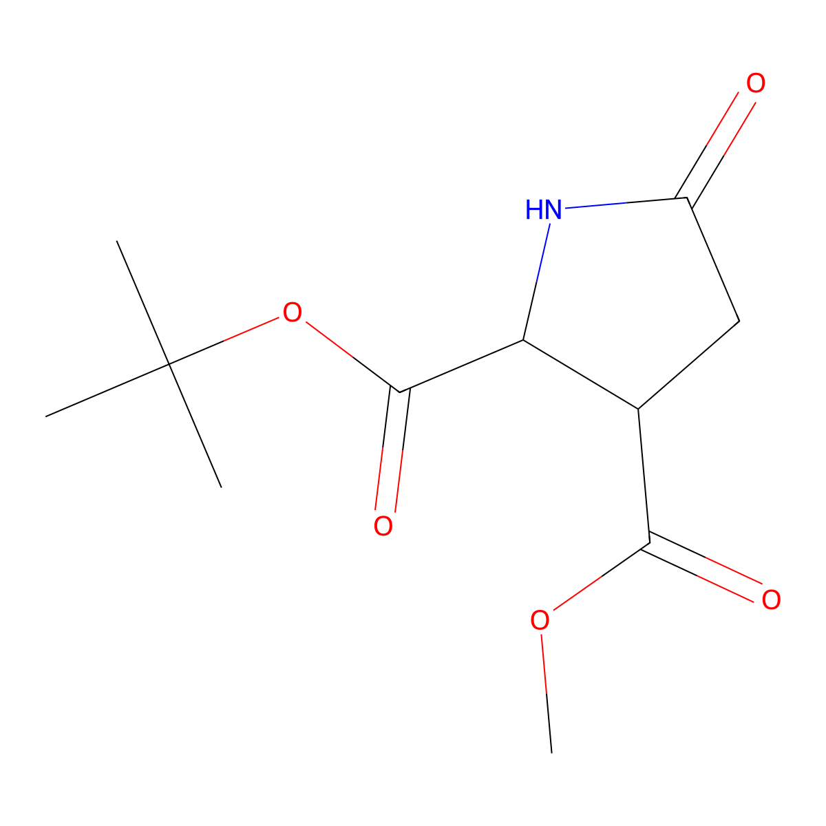 2-(Tert-butyl) 3-methyl (2S,3S)-5-oxopyrrolidine-2,3-dicarboxylate molecular structure, CAS 168292-40-8
