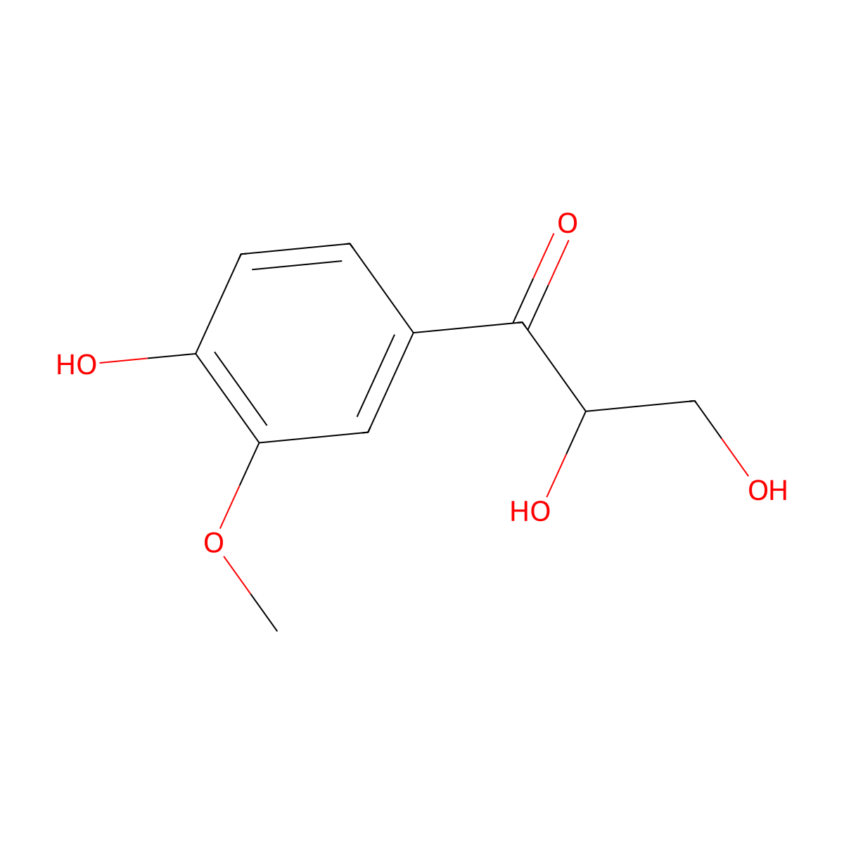 2,3-Dihydroxy-1-(4-Hydroxy-3-Methoxyphenyl)Propan-1-One molecular structure, CAS 168293-10-5