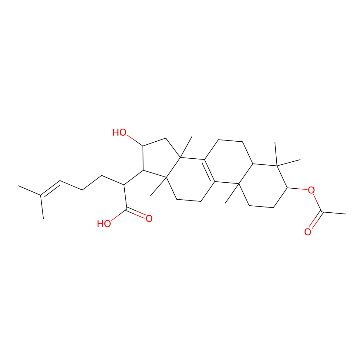 3-O-Acetyl-16alpha-hydroxytrametenolic acid molecular structure, CAS 168293-13-8