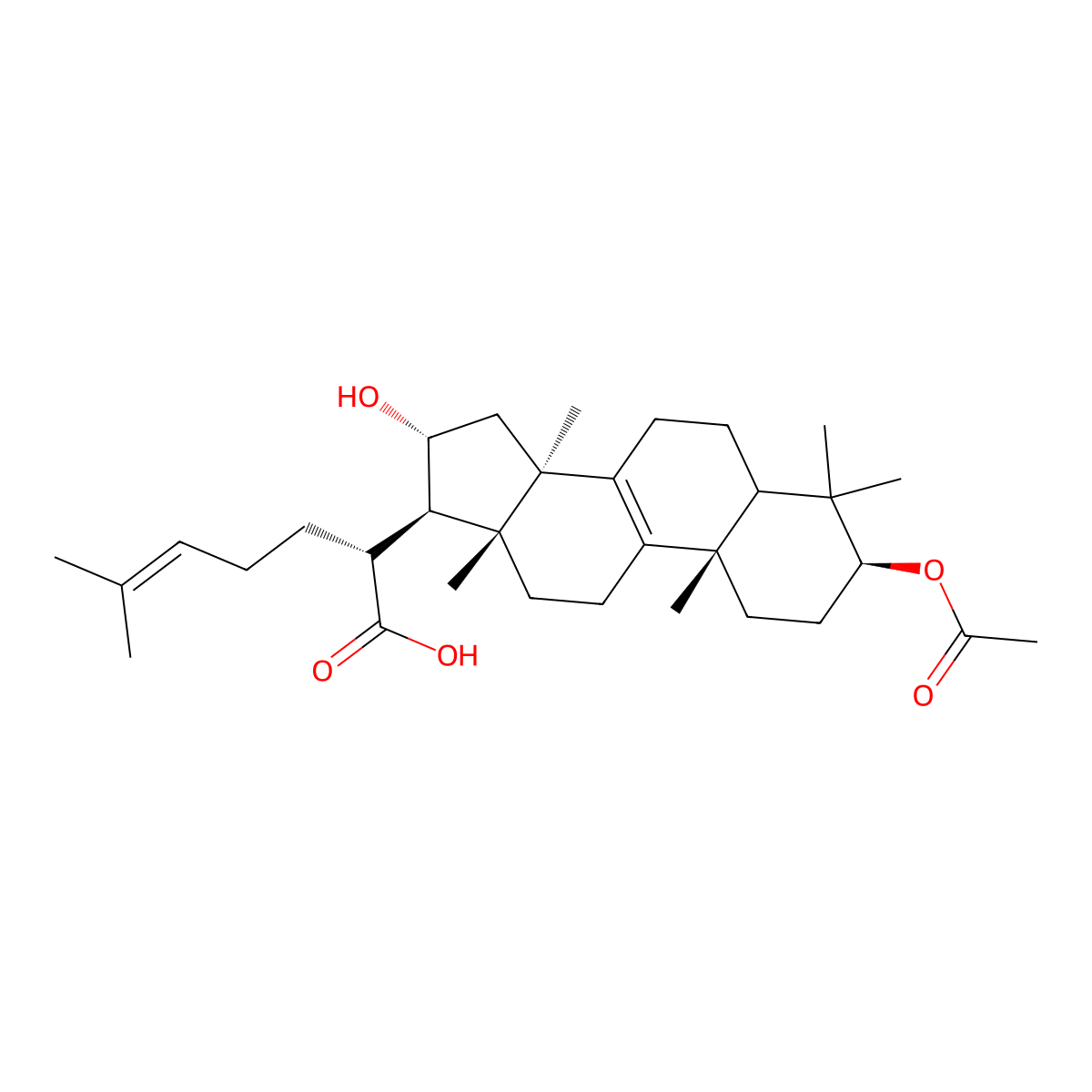 3-O-Acetyl-16alpha-hydroxytrametenolic acid molecular structure, CAS 168293-13-8