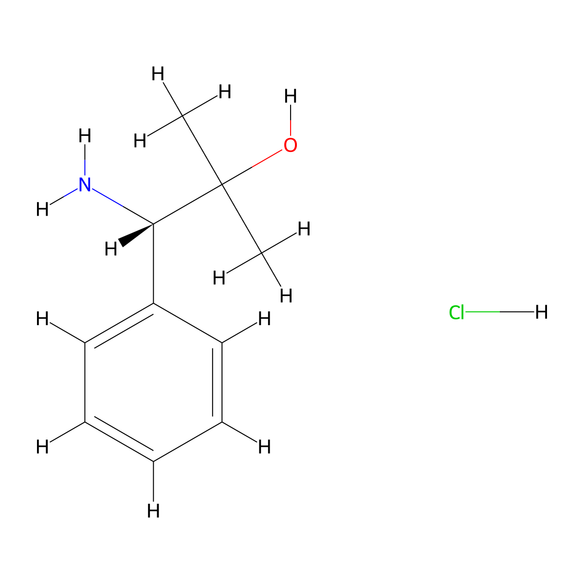 (s)-1-Amino-2-methyl-1-phenylpropan-2-ol hydrochloride molecular structure, CAS 168297-77-6