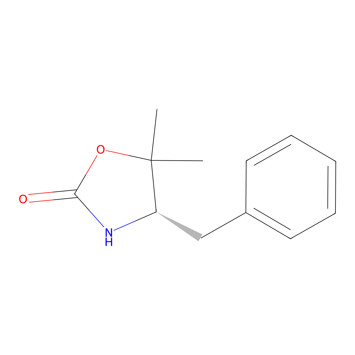 (S)-(-)-4-Benzyl-5,5-dimethyl-2-oxazolidinone molecular structure, CAS 168297-85-6