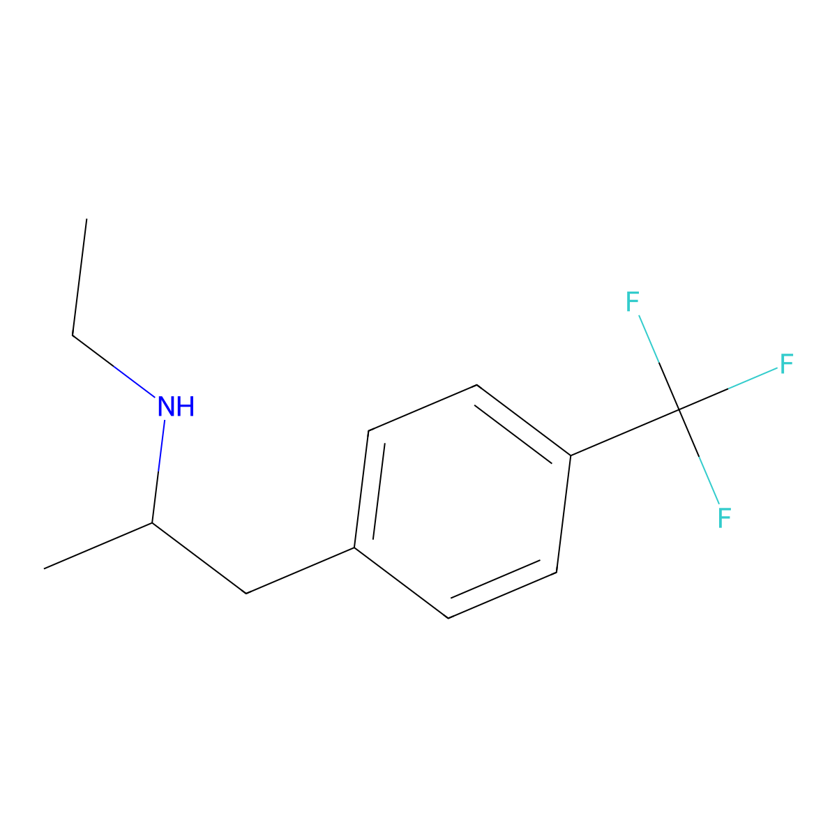 N-ethyl-1-[4-(trifluoromethyl)phenyl]propan-2-amine molecular structure, CAS 1683-15-4