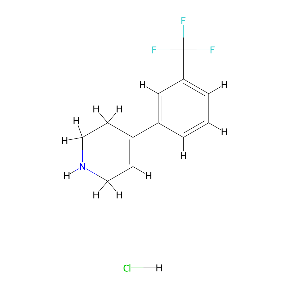 4-(3-(Trifluoromethyl)phenyl)-1,2,3,6-tetrahydropyridine hydrochloride molecular structure, CAS 1683-23-4