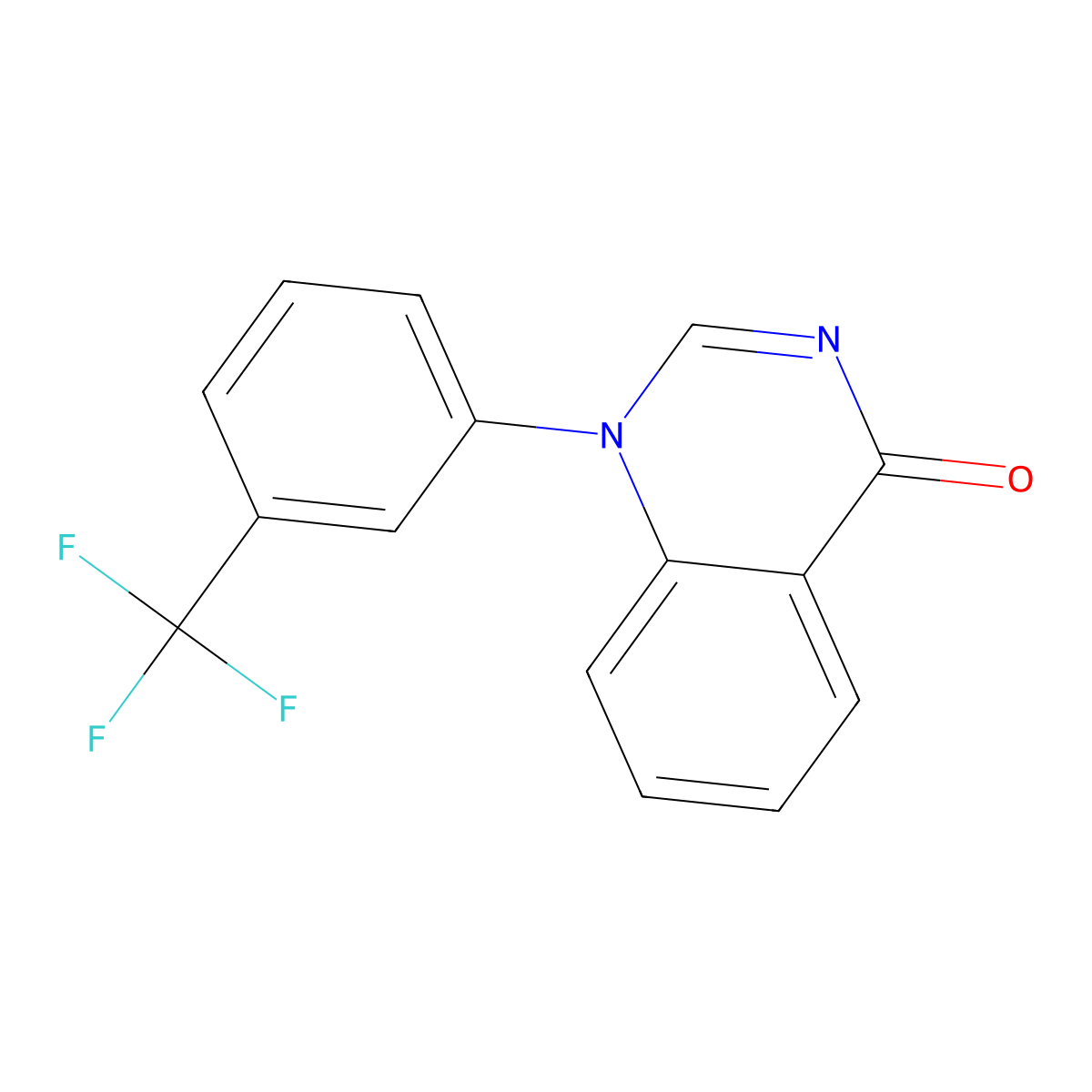 1-(3-(Trifluoromethyl)phenyl)quinazolin-4(1H)-one molecular structure, CAS 1683-36-9