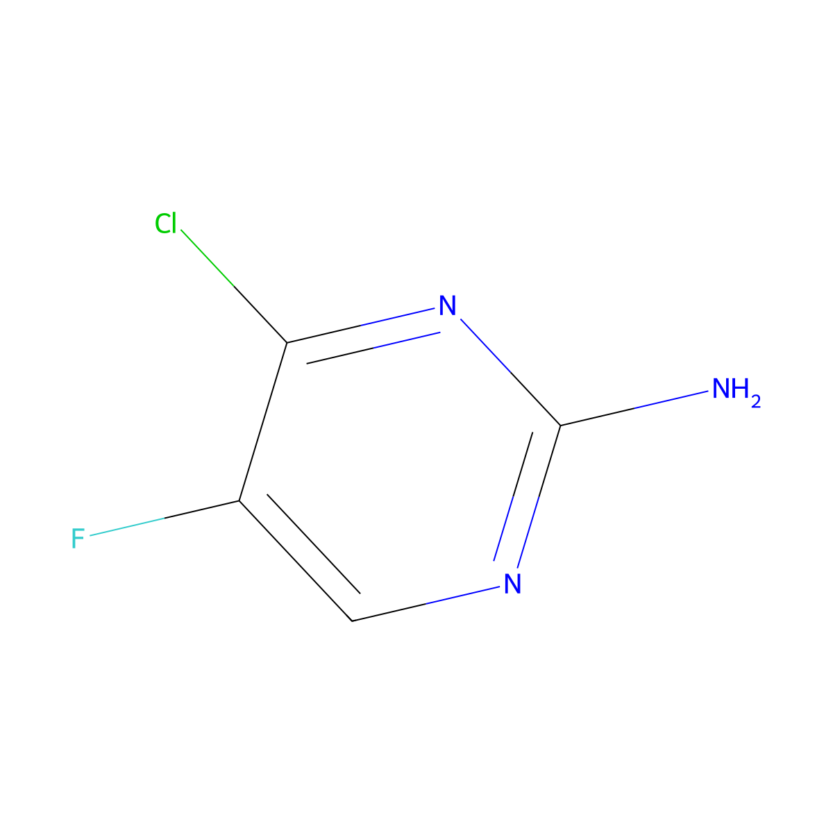 2-Amino-4-chloro-5-fluoropyrimidine molecular structure, CAS 1683-75-6