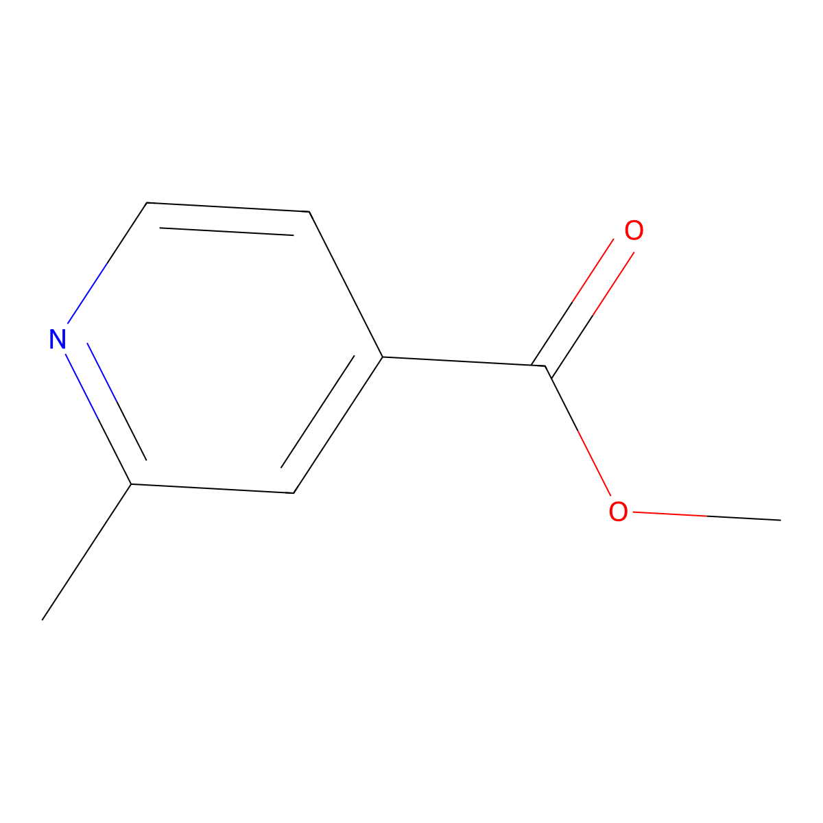 Methyl 2-methylisonicotinate molecular structure, CAS 16830-24-3