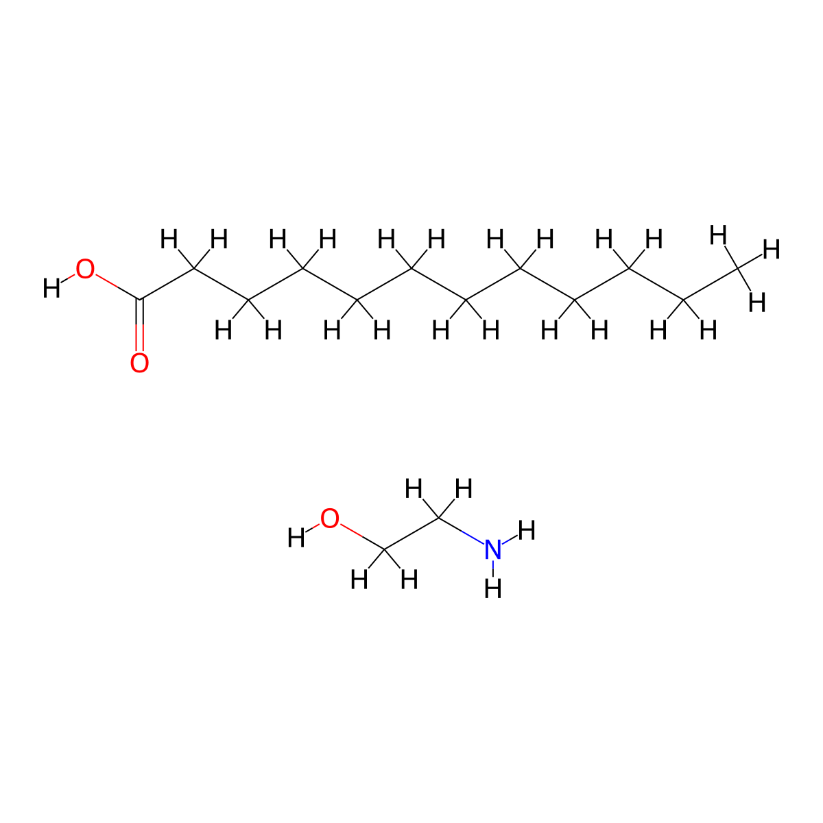 Lauric acid, compound with 2-aminoethanol (1:1) molecular structure, CAS 16830-40-3
