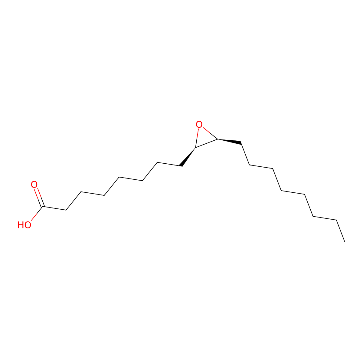 (9R,10S)-9,10-epoxyoctadecanoic acid molecular structure, CAS 16833-55-9