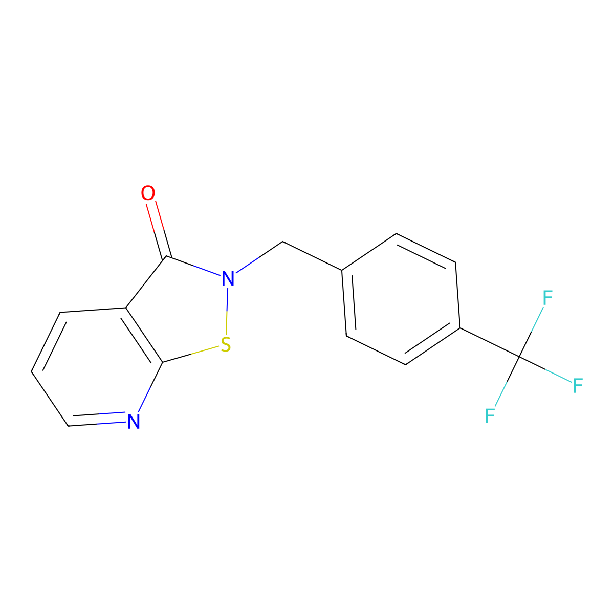 2-(4-(Trifluoromethyl)benzyl)isothiazolo[5,4-b]pyridin-3(2H)-one molecular structure, CAS 168334-34-7