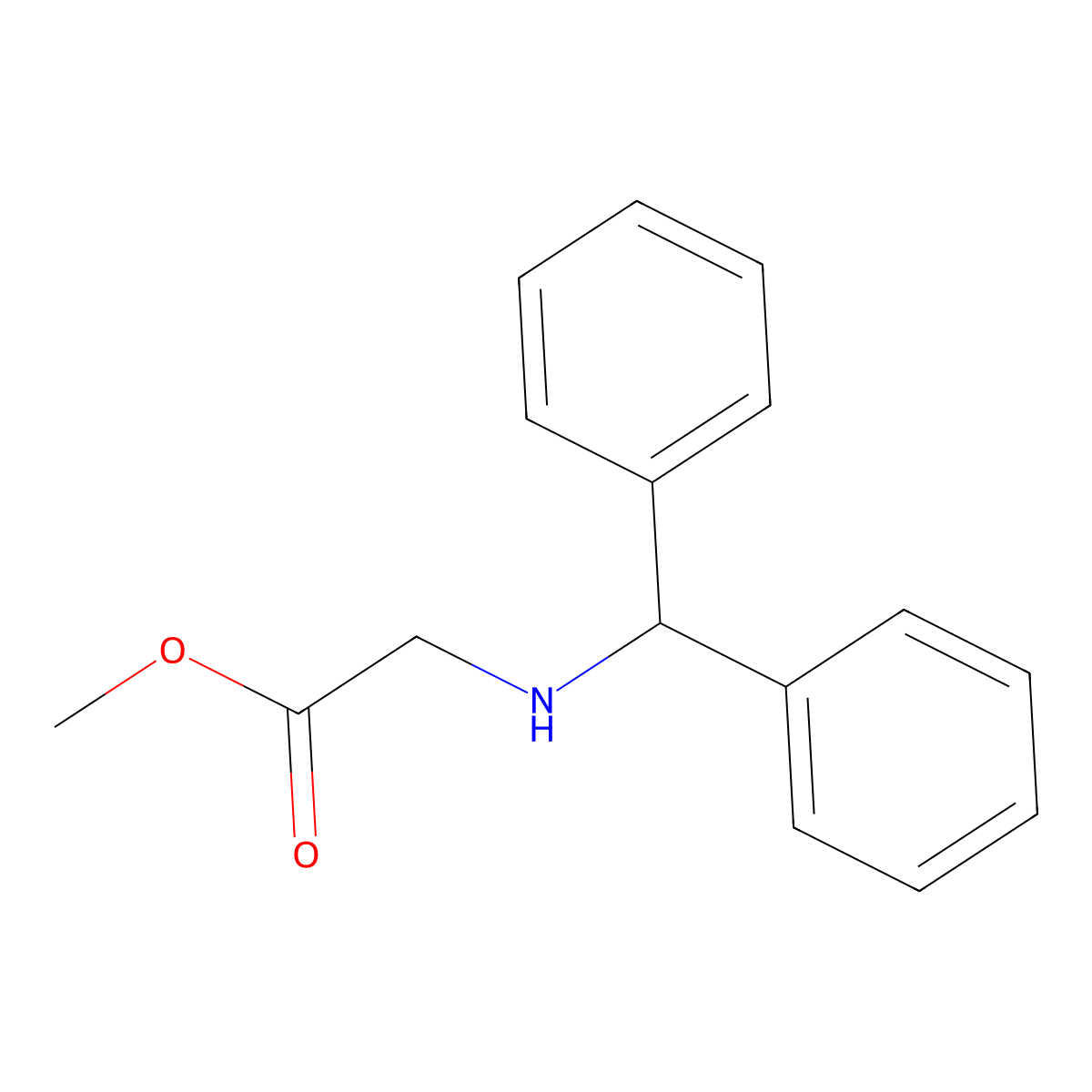 Methyl 2-[(diphenylmethyl)amino]acetate molecular structure, CAS 168336-11-6