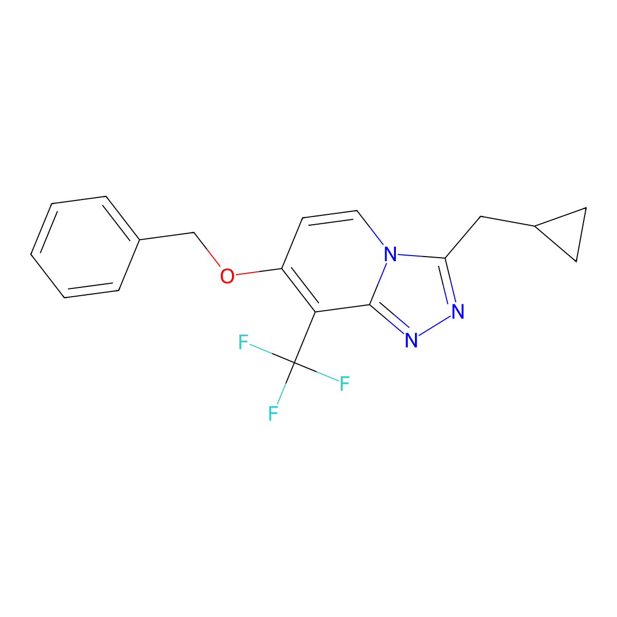 7-(Benzyloxy)-3-(cyclopropylmethyl)-8-(trifluoromethyl)-[1,2,4]triazolo[4,3-a]pyridine molecular structure, CAS 1683522-37-3