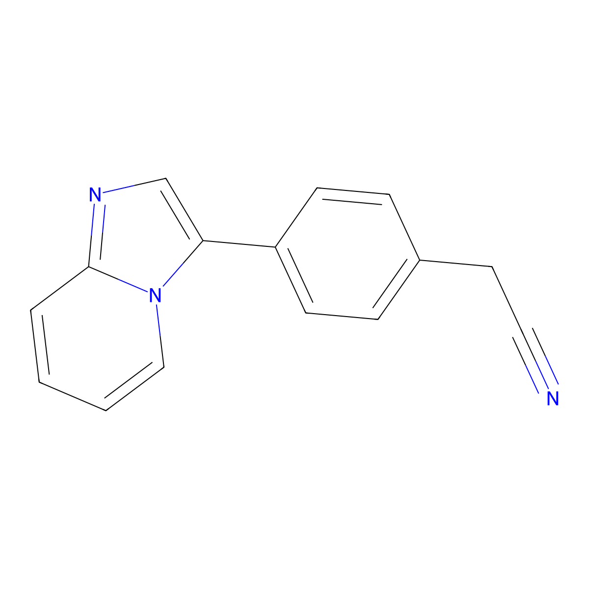 2-(4-(Imidazo[1,2-a]pyridin-3-yl)phenyl)acetonitrile molecular structure, CAS 1683524-23-3
